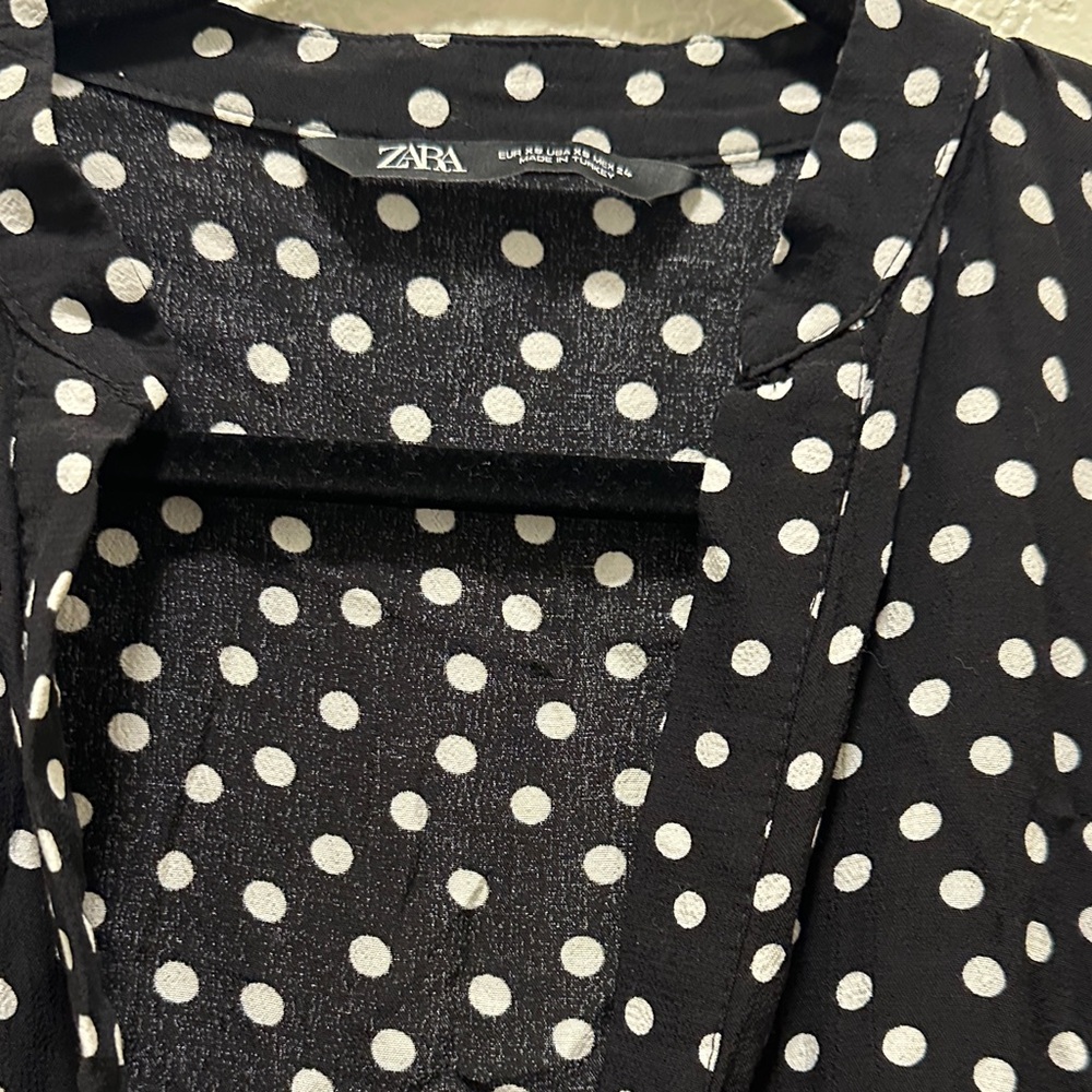 Zara Black and White Polka Dot Jumpsuit - Picture 4 of 6